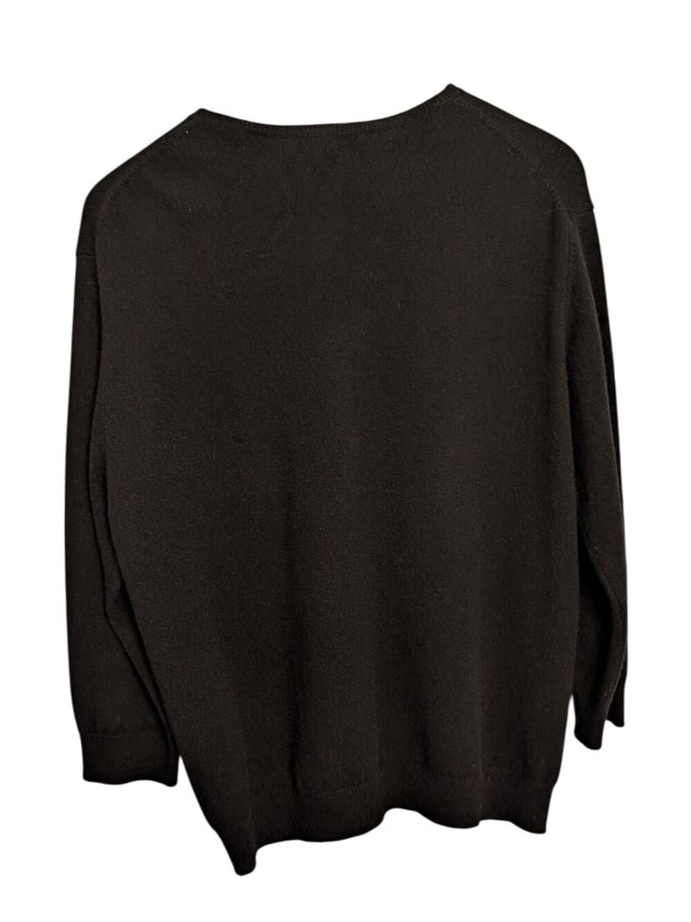 Lauren Ralph Lauren Womens Black 100% Cashmere Crewneck Button-Up Cardigan Sweat - Picture 2 of 15